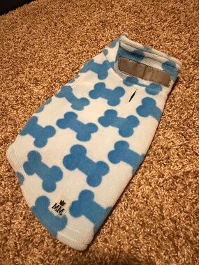 Blue bone fleece dog shirt (XS)